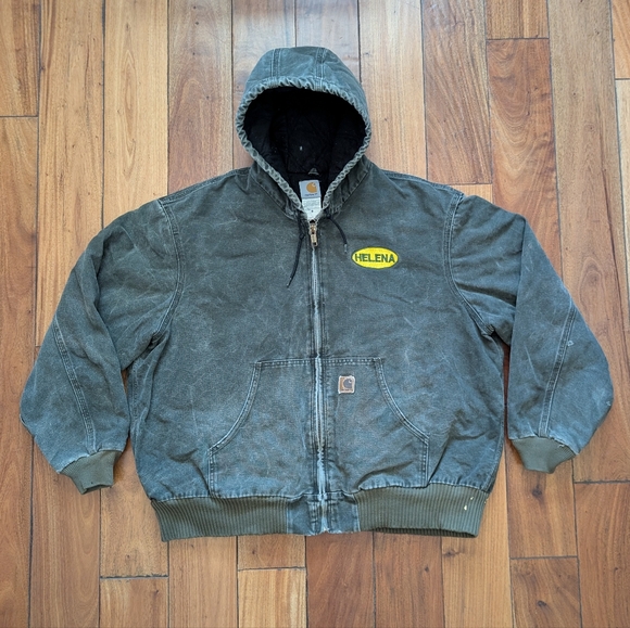 Carhartt Olive J130 Distressed Detroit Jacket (2X) - Picture 1 of 7